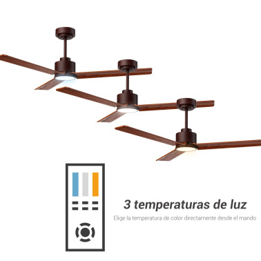 SULION ANNE LUZ Ventilador Marrón Madera Natural Oscura