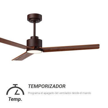 SULION ANNE LUZ Ventilador Marrón Madera Natural Oscura