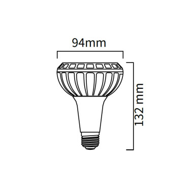ATMOSS PAR30 NEGRO LED CREE E27 28W 4200K 30°
