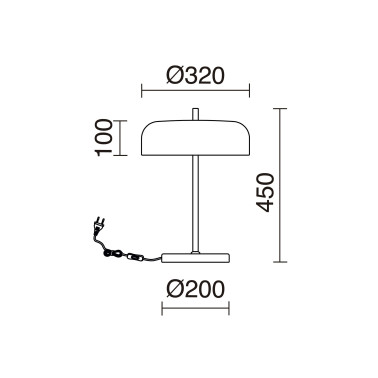 EXO Lámpara de mesa Taichi T blanco