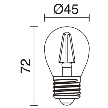 EXO Lámpara LED FILAMENT E27 4W 3000K