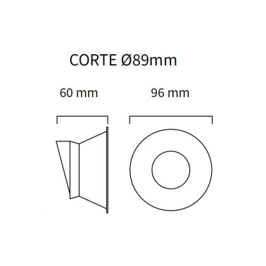 ATMOSS D95 Empotrable Asimétrico Blanco-Oro