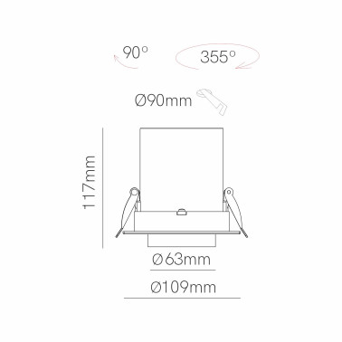 BENEITO FAURE Oxo Cuadrado Dimmable Blanco