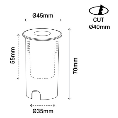 SULION COBSOIL Empotrable Acero 316 15º 2700K