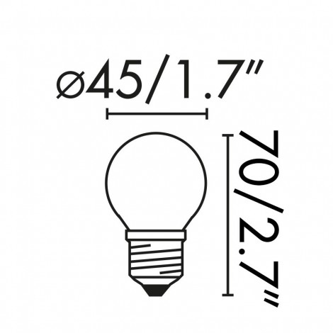 FARO Bombilla Esférica Mate E27 4W 2700K Dimable