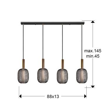 SCHULLER MICRÓN Colgante 4L Oro-Negro Dimable