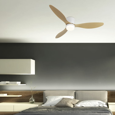 ALEMAR RENO Ventilador Blanco-Madera LED CCT