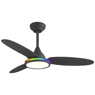 ALEMAR MAHON Ventilador Negro LED CCT RGB