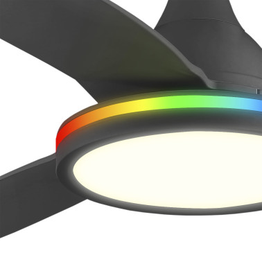 ALEMAR MAHON Ventilador Negro LED CCT RGB