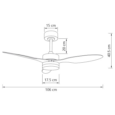 ALEMAR VALCANO Ventilador Blanco LED 107CM