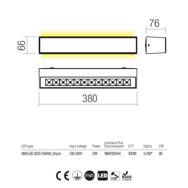 REDO AROOS 380 Aplique Blanco