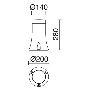 CRISTHER MIRCO 280 Baliza E27 Negro