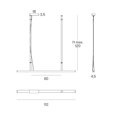 OLE LIGHTING KATANA Colgante 112cm UGR