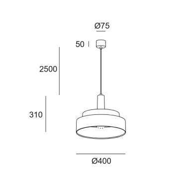 LEDSC4 KEOPS Triple 400 Colgante Multicolor