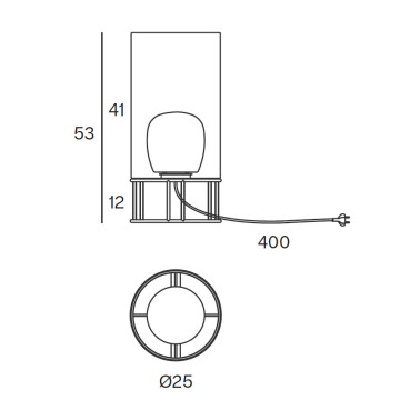 OLE LIGHTING HABE IP66 Pie de Cuerda 53cm