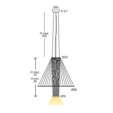 OLE LIGHTING MEDUSA Colgante 100 CM