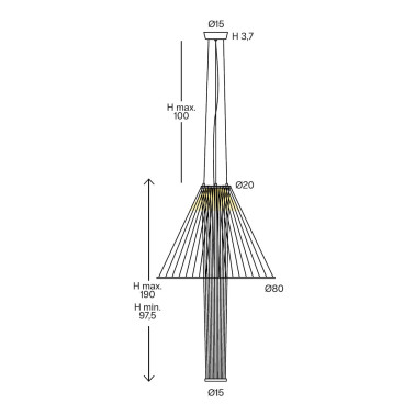 OLE LIGHTING MEDUSA Colgante 200 CM