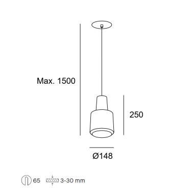 LEDSC4 KHOI Recessed Colgante Blanco-Transparente