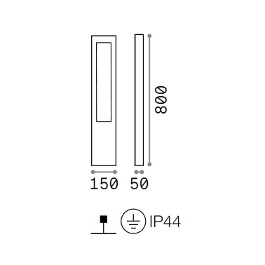 IDEAL LUX VEGA Lámpara Baliza Gris