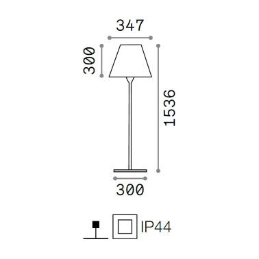 IDEAL LUX ARCADIA Pie de Exterior Antracita