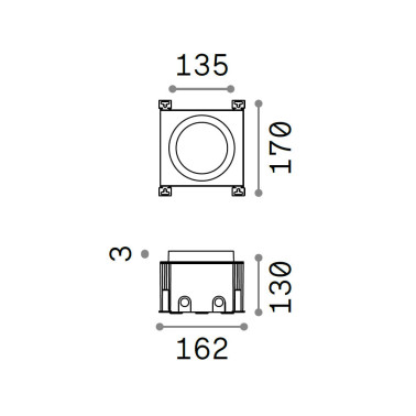 IDEAL LUX TAURUS 135 Wide Round Empotrable