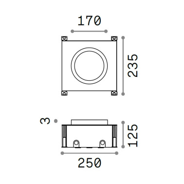 IDEAL LUX TAURUS 170 Wide Round Empotrable