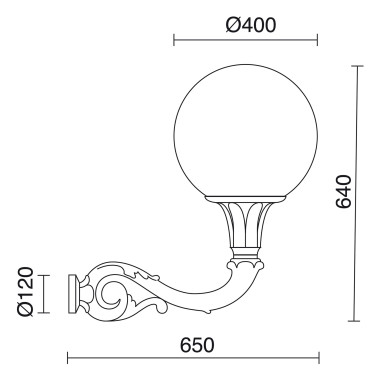 DOPO INDURA GLOBO XL Aplique Clásico Negro