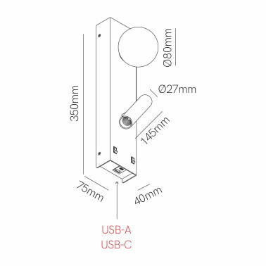 BENEITO FAURE SPHERE ALP WALL Lector Blanco 2700K