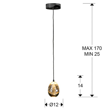 SCHULLER ROCÍO Colgante 1L Negro-Oro