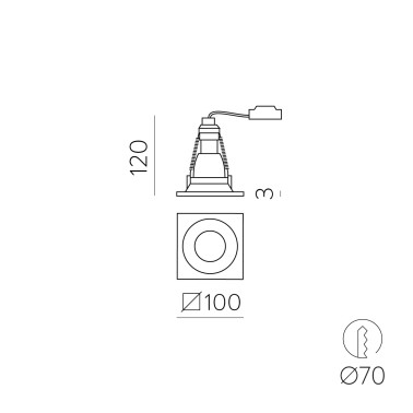 ACB WAKA 1L Foco Empotrable Blanco