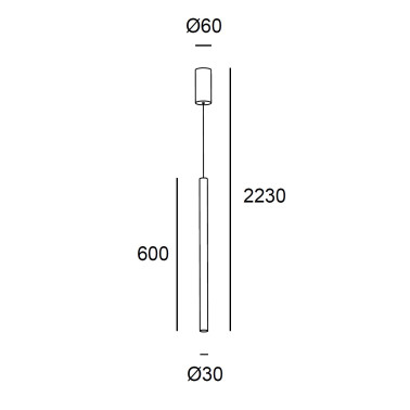 LEDSC4 STYLUS SURFACE 600 Colgante Negro