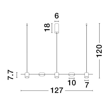 NOVA LUCE NORDIK Lámpara Colgante Horizontal