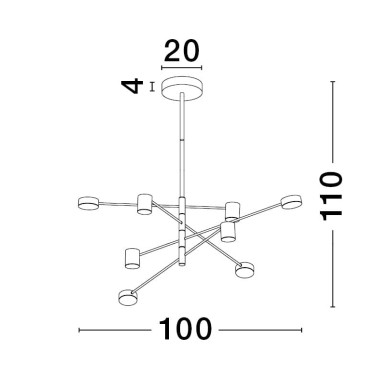 NOVA LUCE NORDIK Lámpara Colgante 8L