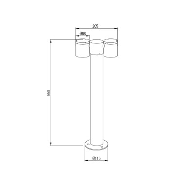 LIGHTED PERSEO II Baliza Negro 2L GU10