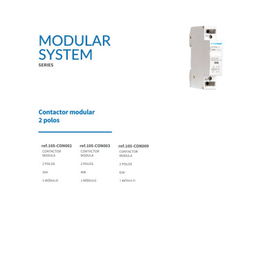 ATMOSS CONTACTOR MODULAR 2P 25A 1M