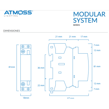 ATMOSS CONTACTOR MODULAR 2P 40A