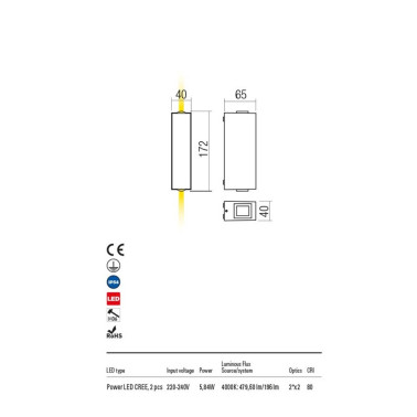 REDO ACE 2L Aplique corten 4000K