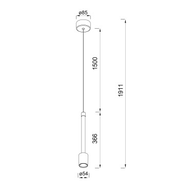 MANTRA FUGAZ Colgante LED Negro