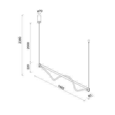 MANTRA FUGAZ Colgante Lineal LED Negro