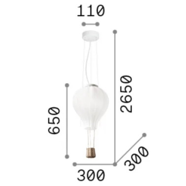 IDEAL LUX DREAM BIG D30 COLGANTE BLANCO