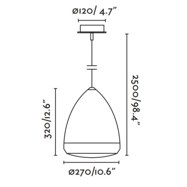 FARO LAMPETTA-G 270 Lámpara Colgante Negro