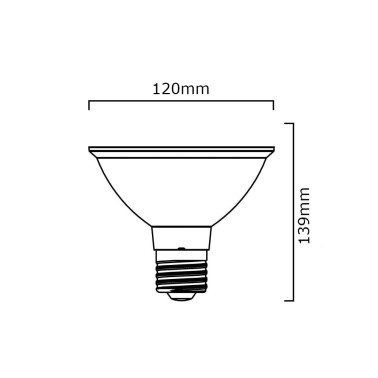 WIVA PAR38 PRO 20W 3000K 45° Negro