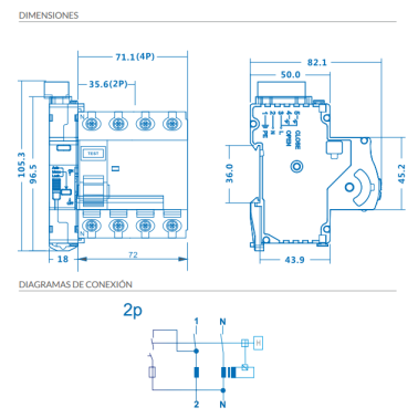 ATMOSS DIFERENCIAL REAR.SUP-INM 40A 2P 10KA TIPO A 300mA