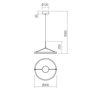 REDO ORBIT 400 Colgante 1 Salida Bronce