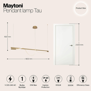 MAYTONI TAU 180 Colgante Cuerda