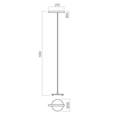 REDO PRAXI Lámpara de Pie Negro Mate 2700K