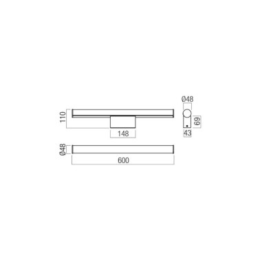 REDO KALI 600 Aplique de Baño Blanco