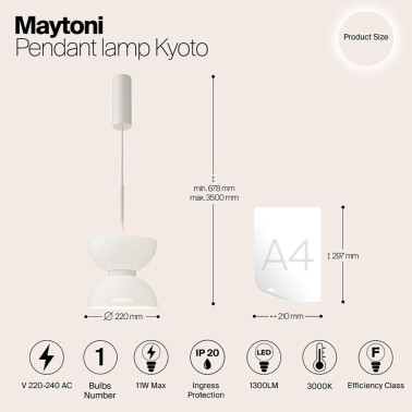 MAYTONI KYOTO Colgante Blanco