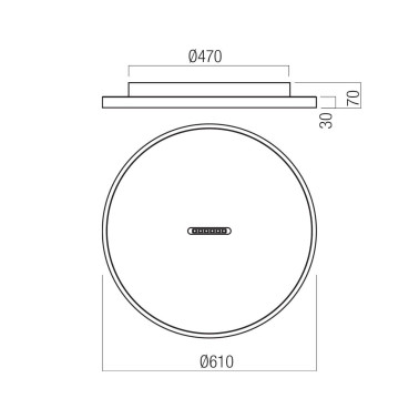 REDO BUTTON 610 Plafón Blanco Dimable