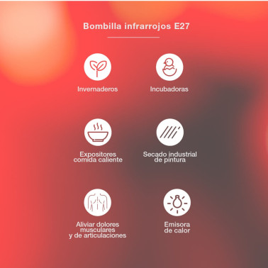 Bombilla Infrarrojos Ø125mm E27 150W